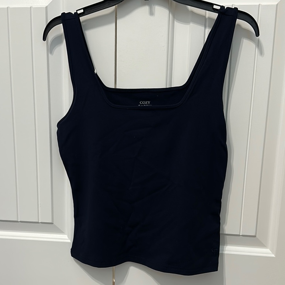 Navy Fitted crop Top sleeveless